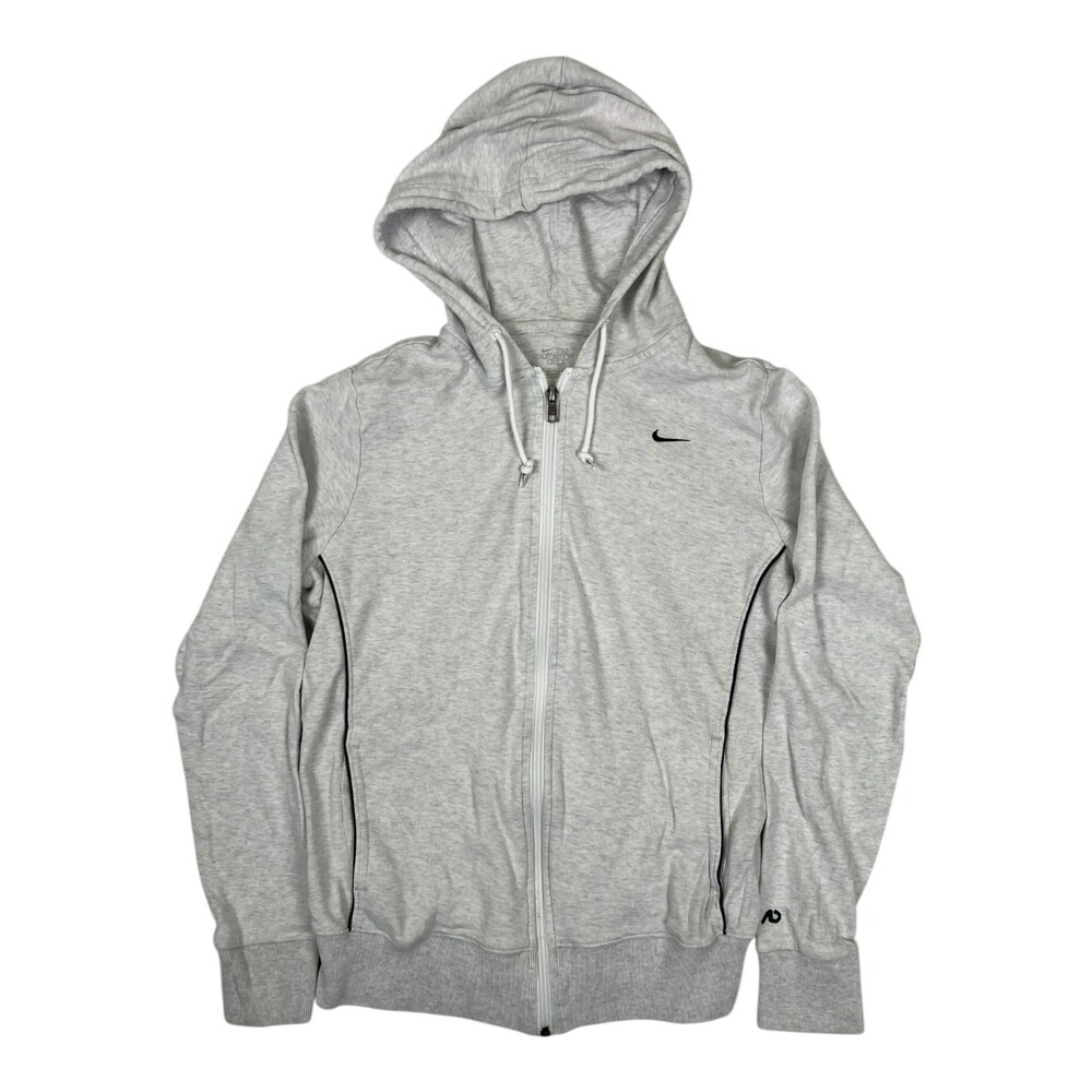 Vintage Nike Athletic Dept Gray Hoodie Sweatshirt Women's Medium Y2K Full Zip